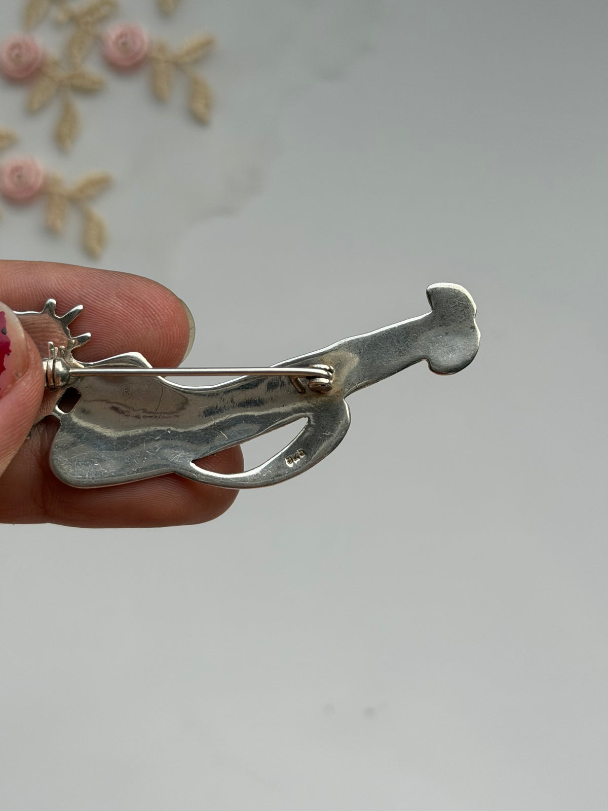 Cat Brooch Mexican Silver