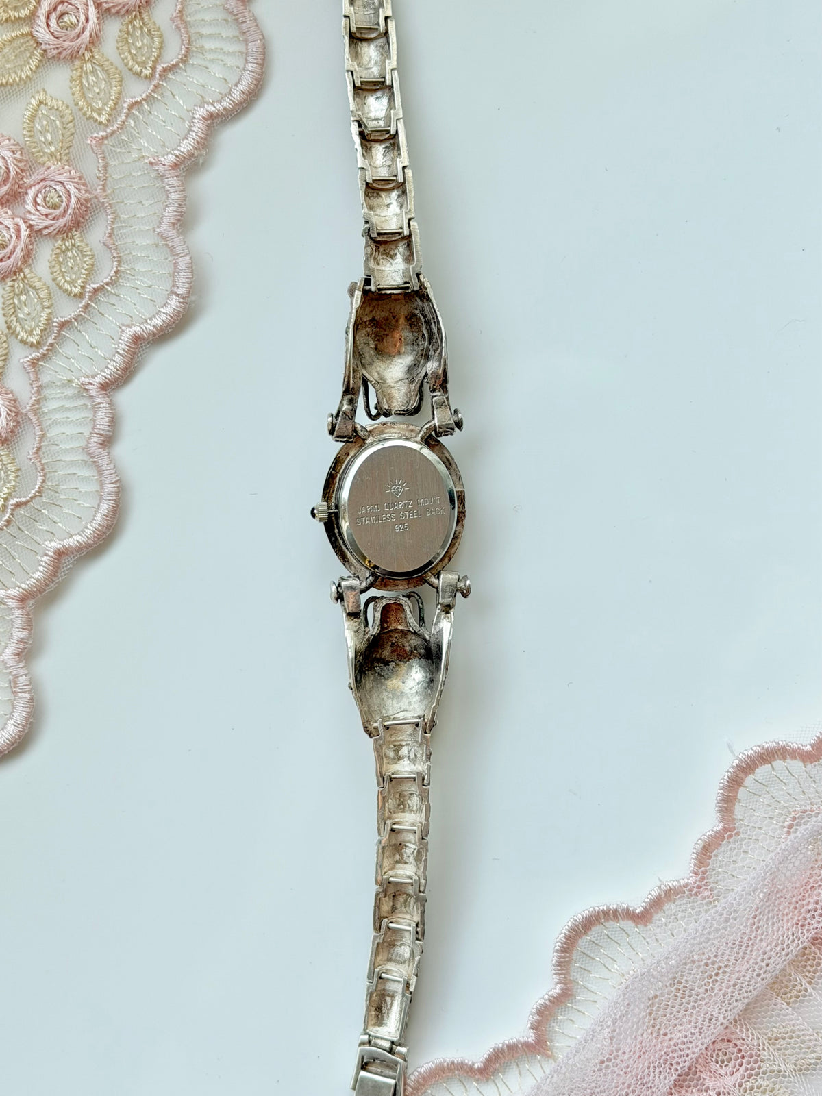 Sterling Silver Dragon Ruby Watch
