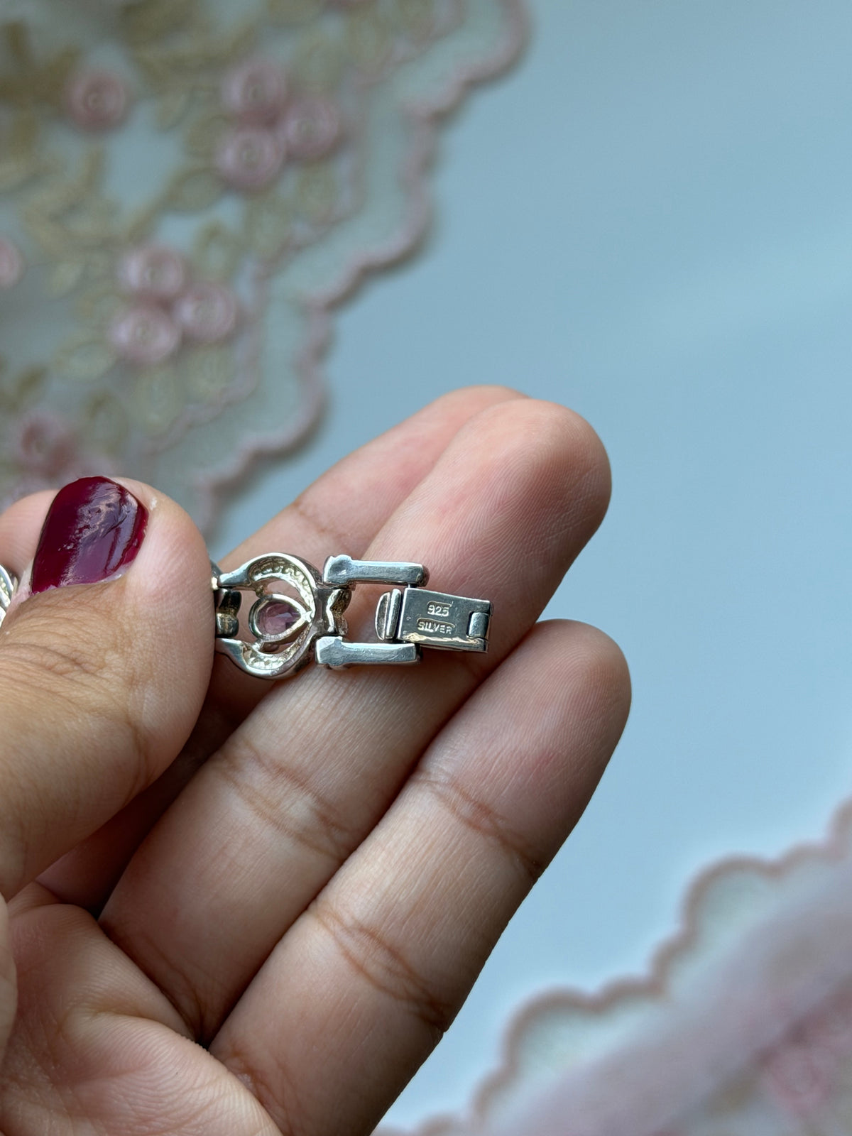 Sterling Silver Real Gem Watch