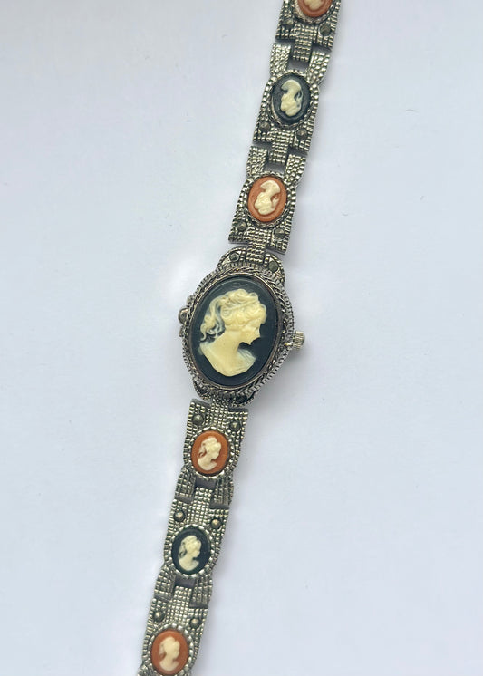 Silver Cameo Hidden Watch