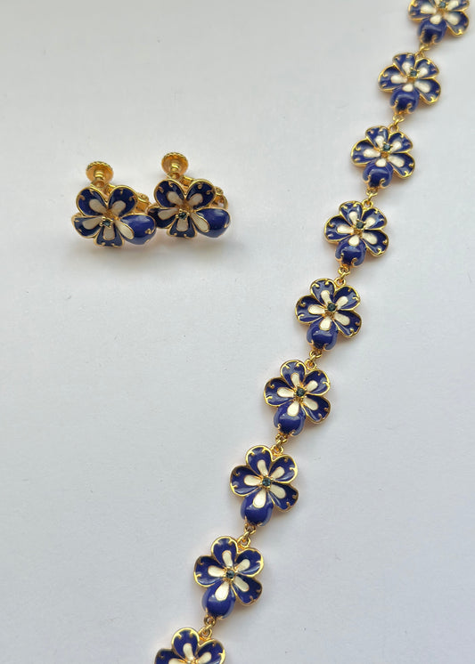 Collectible Flower Bracelet and Earrings