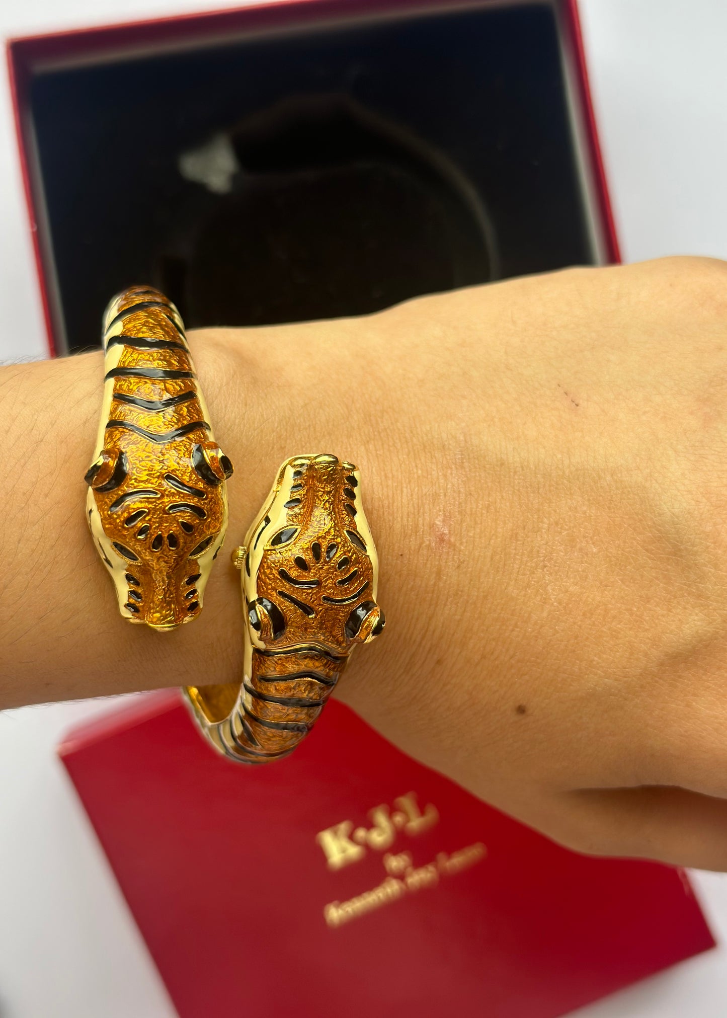 1990s Enamel Tiger Watch