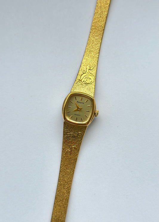 Gold Roses Engraved Watch