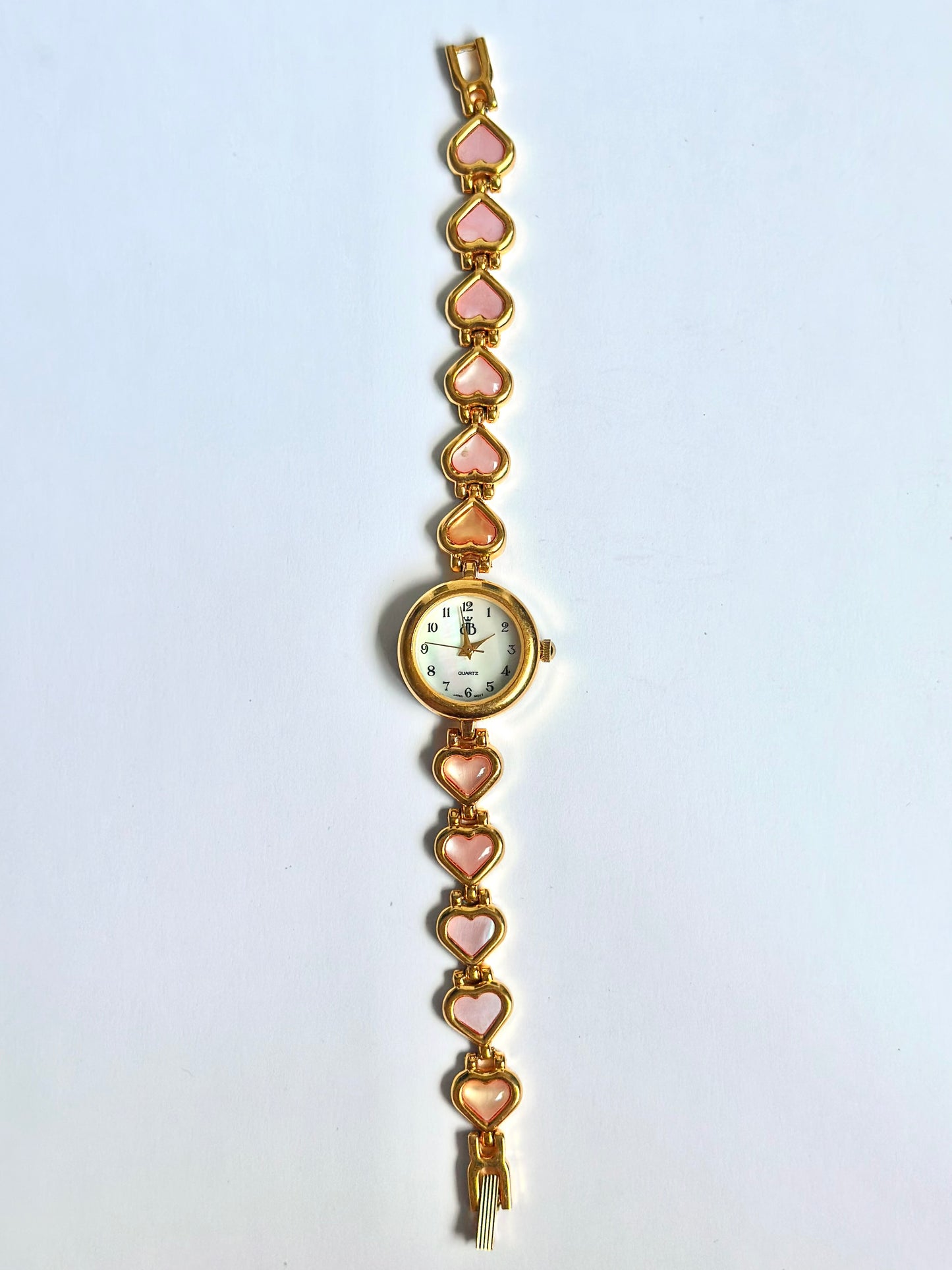 Pink Hearts Gold Watch