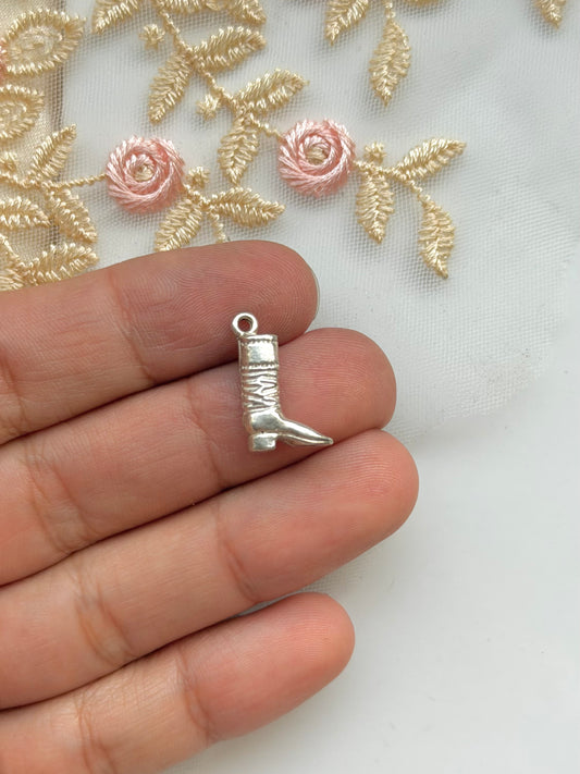 Cowboy Boot Silver Charm