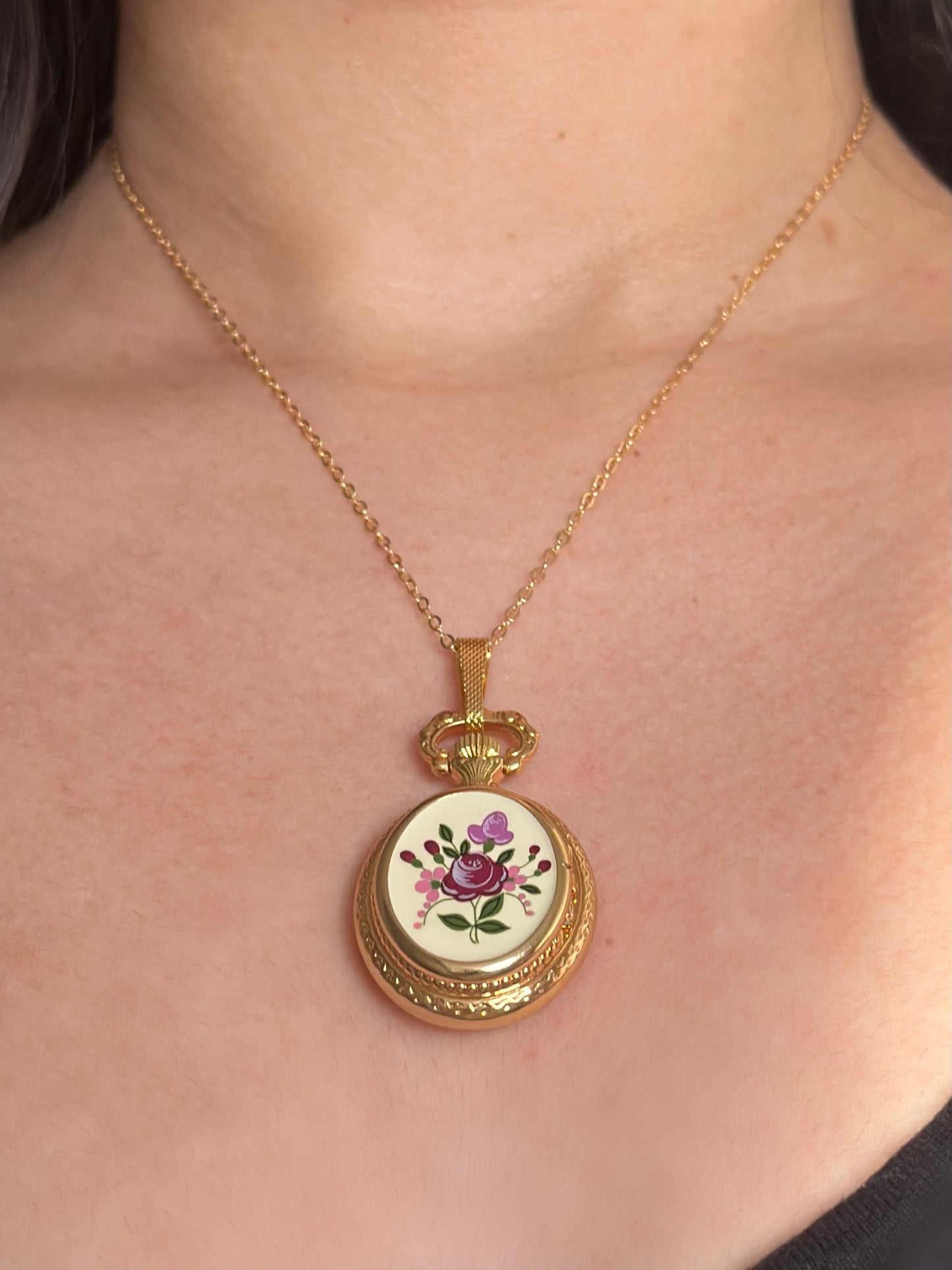 Hermes Flower Watch Locket Necklace (sells for £500)