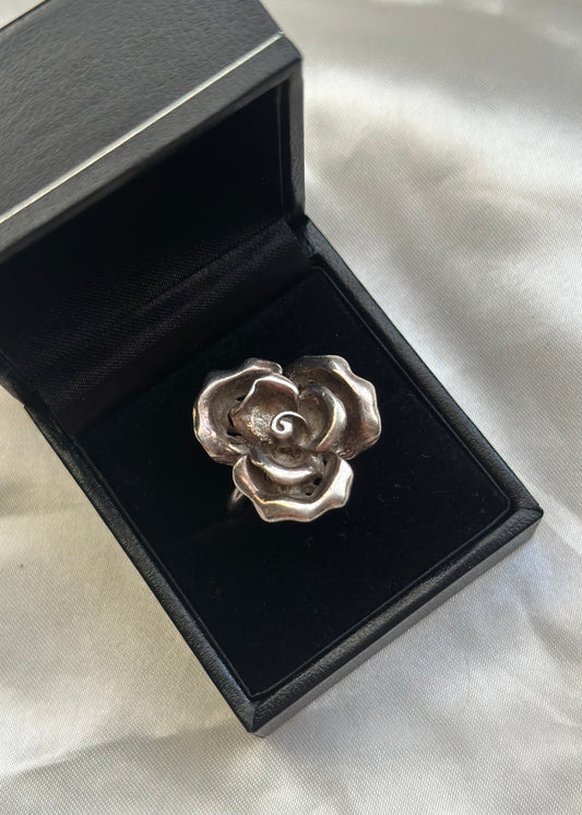 Sterling Silver Chunky Rose Ring