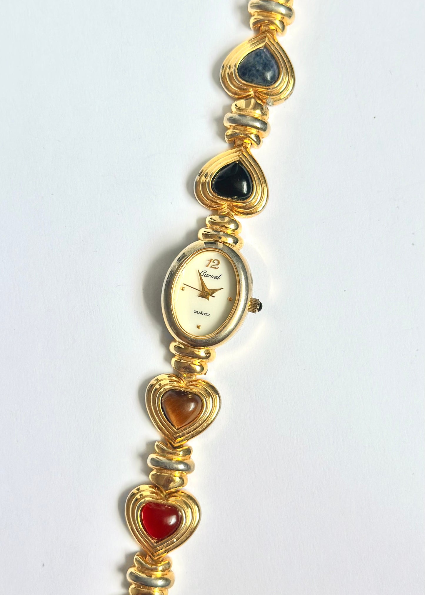 Gold Multi Colour Heart Watch