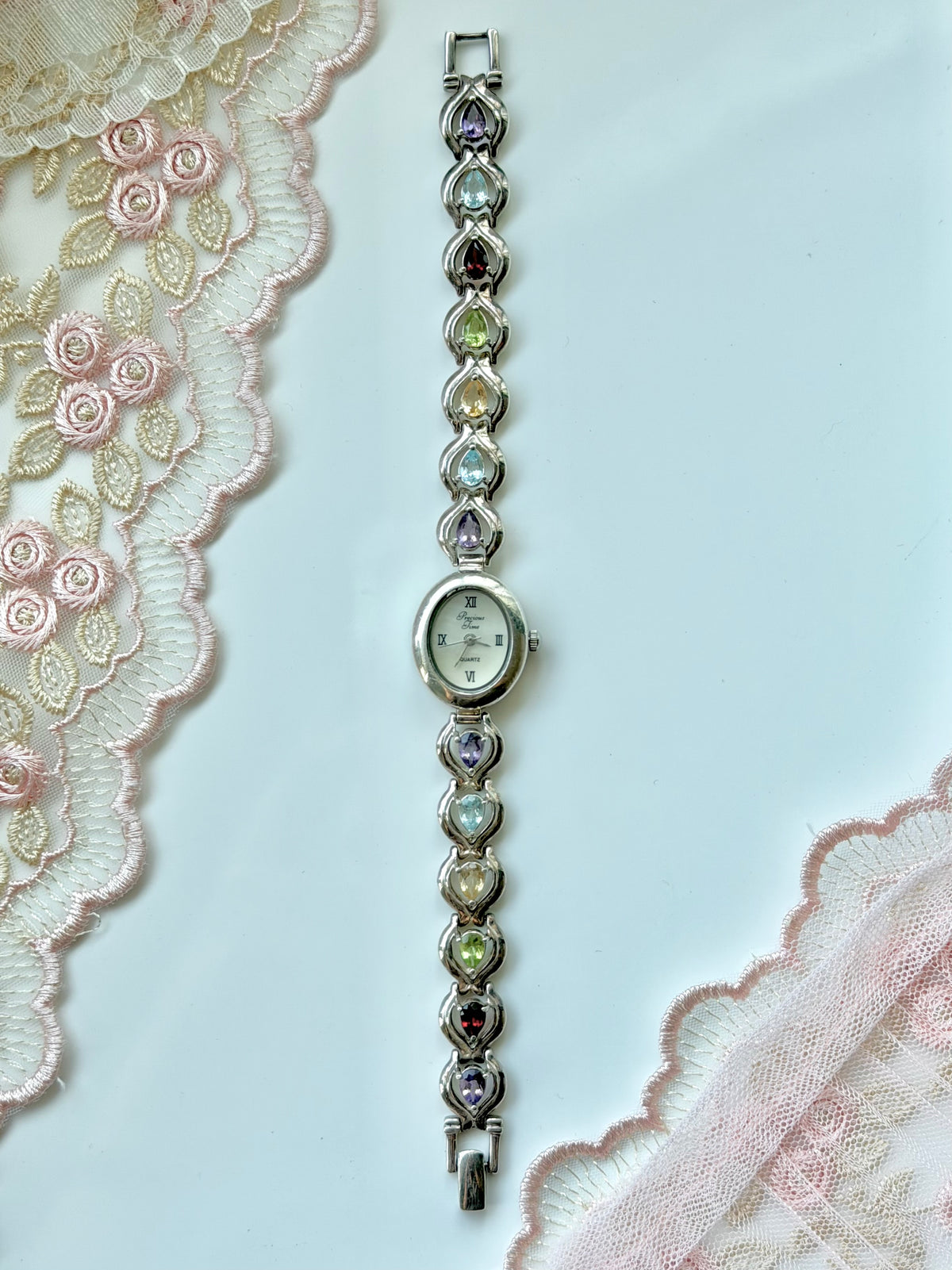 Sterling Silver Real Gem Watch