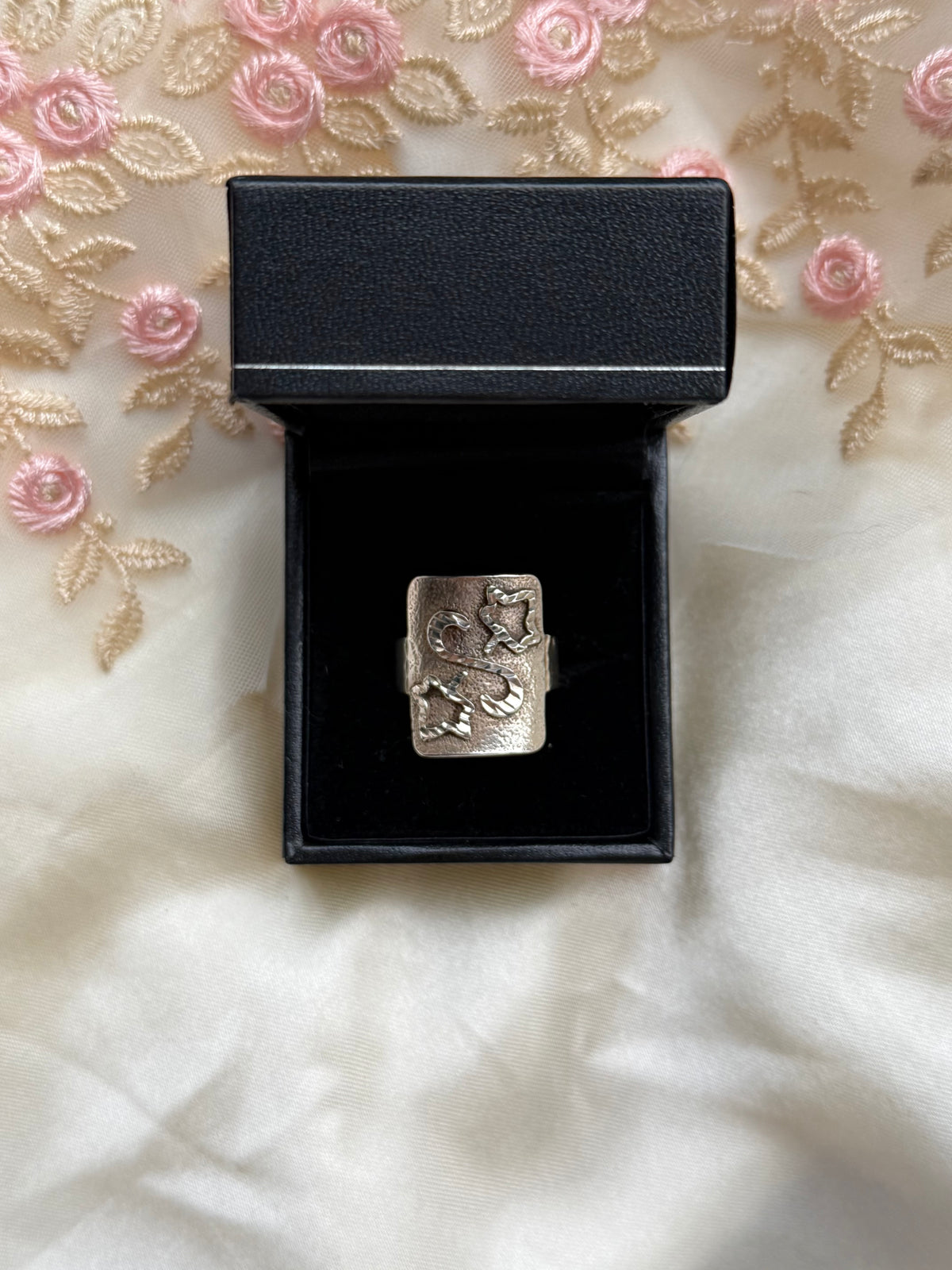 Swirl Star Sterling Silver Ring