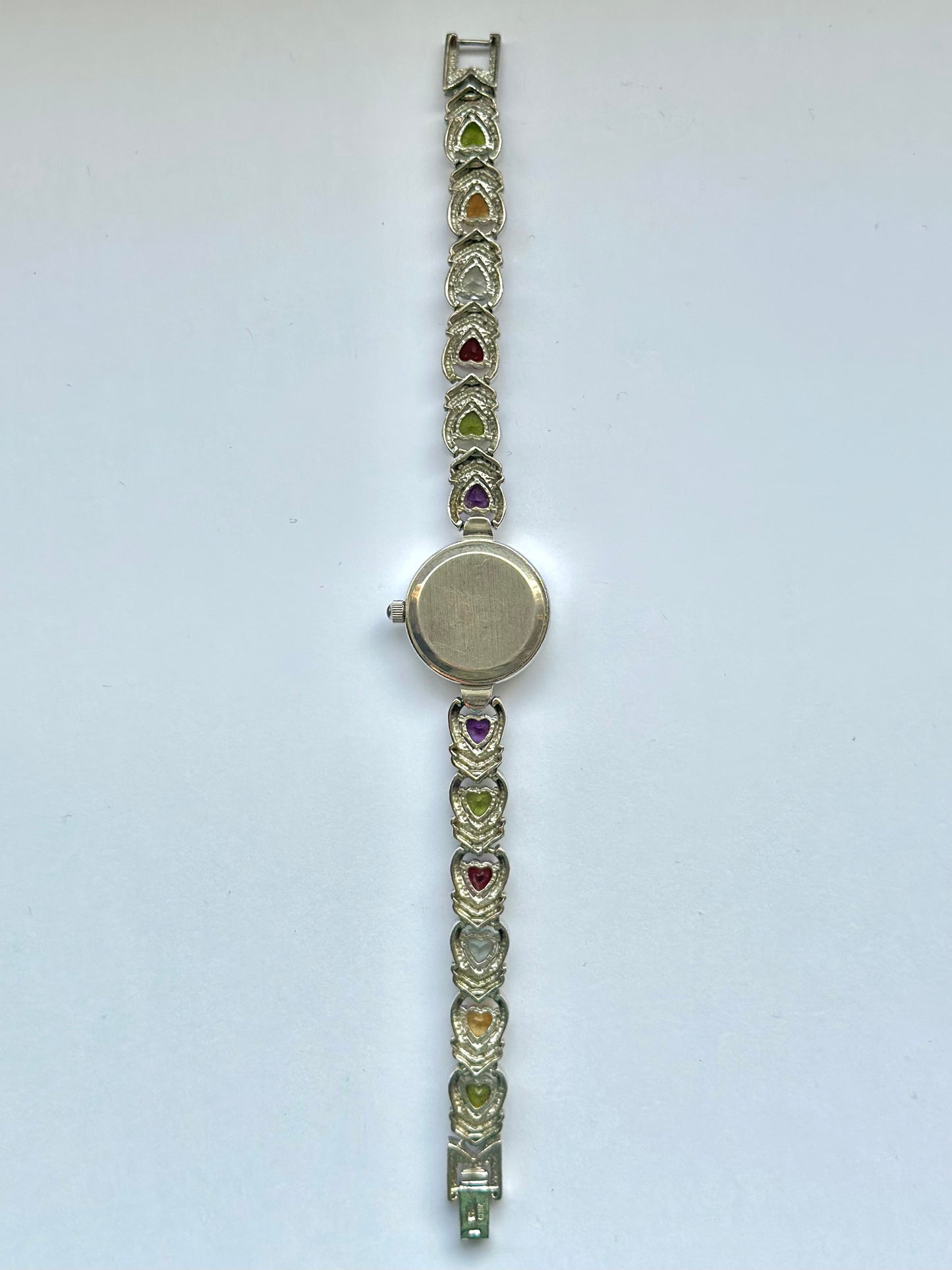 925 Silver Heart Gemstone Watch