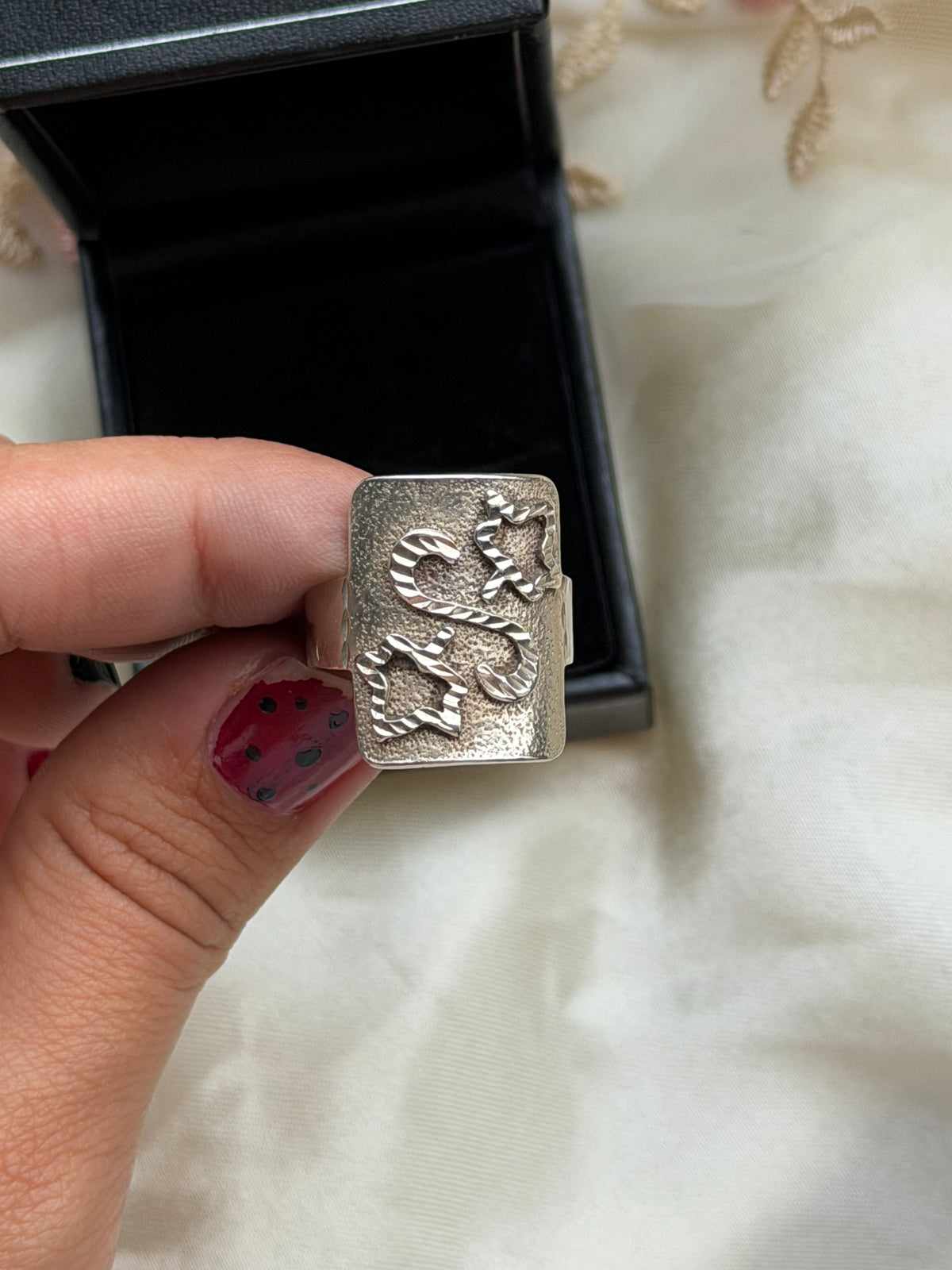 Swirl Star Sterling Silver Ring
