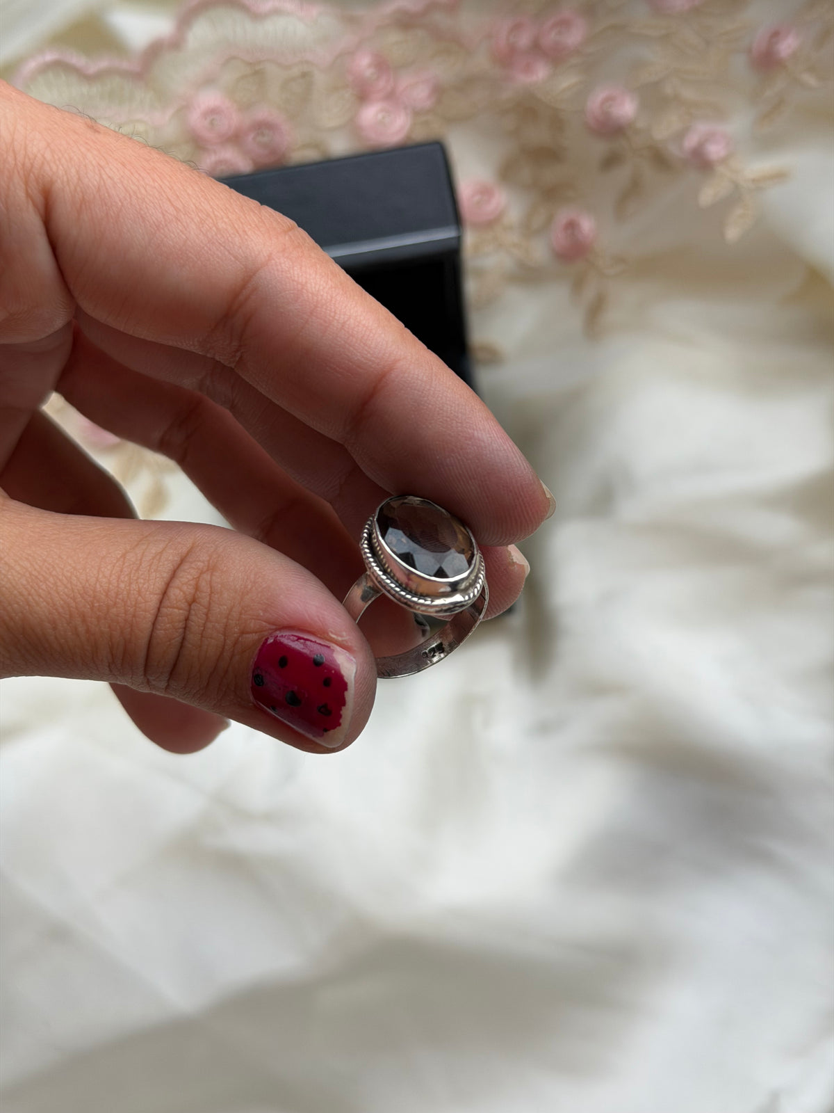 Brown Quartz Sterling Silver Ring