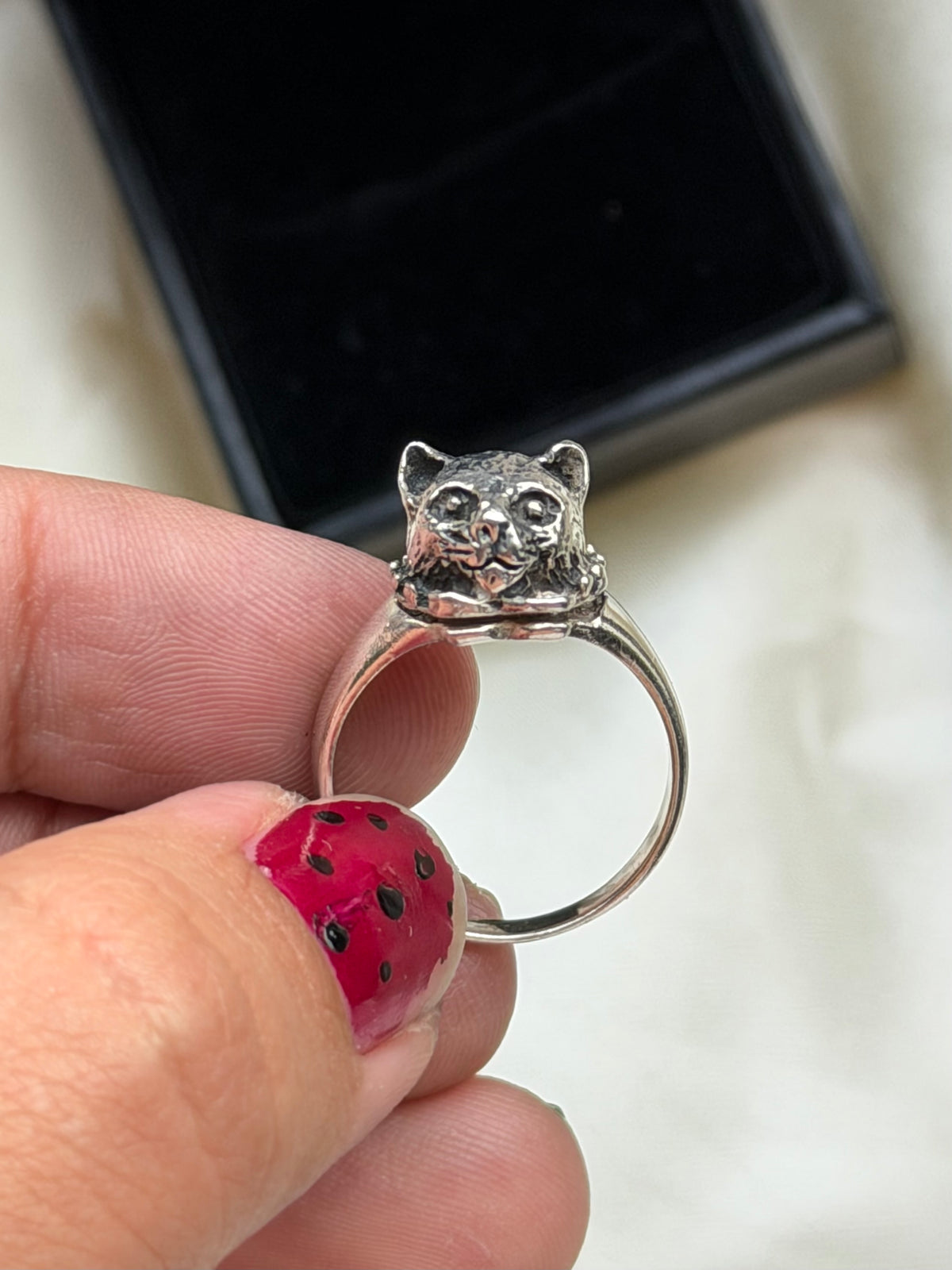 Bow Cat Poison Sterling Silver Ring