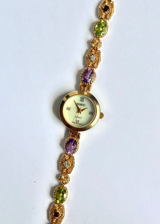 Multi Gem Gold Watch