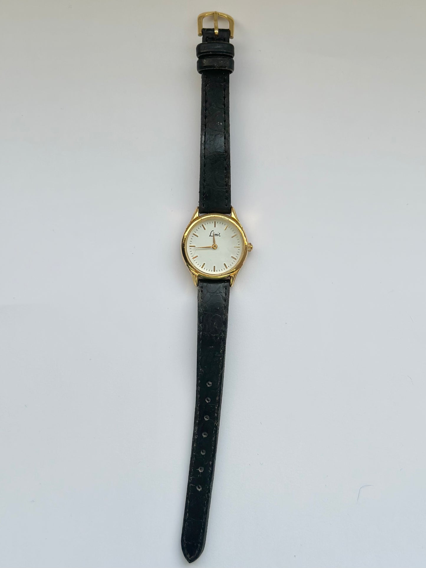 Black Leather Strap Watch