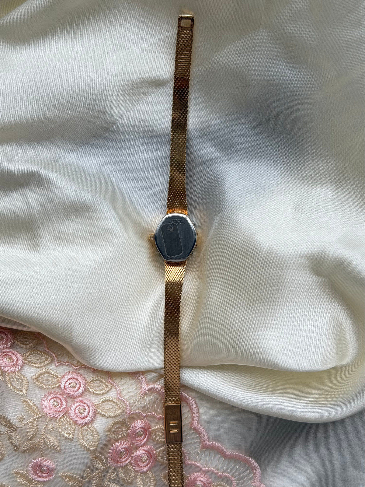 Gold Diamond Pink Gem Watch