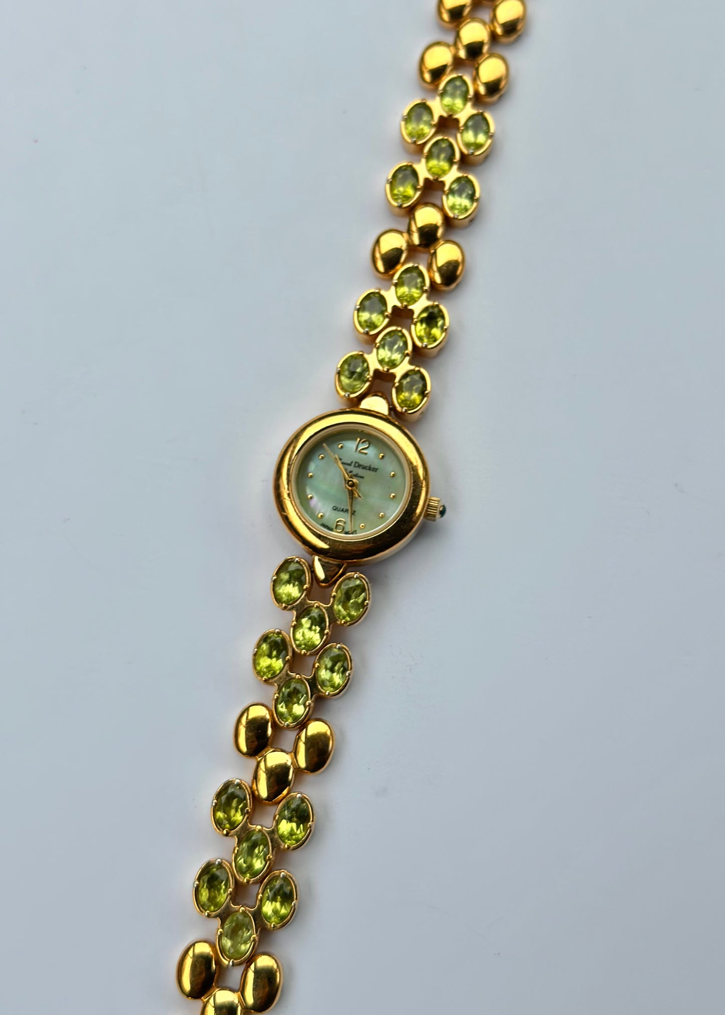 Green stone Gold Watch