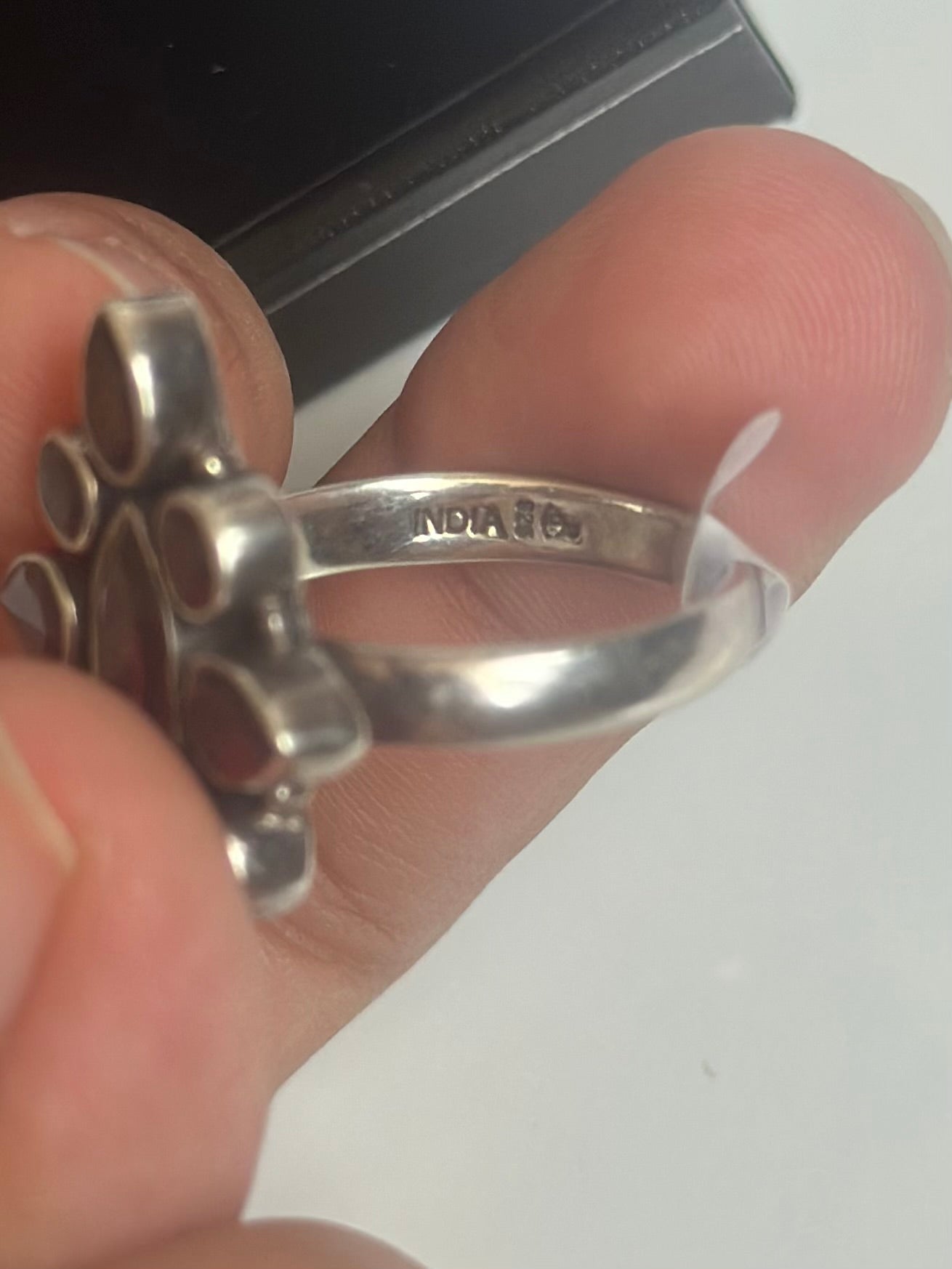 Sterling Silver Chunky Garnet Ring