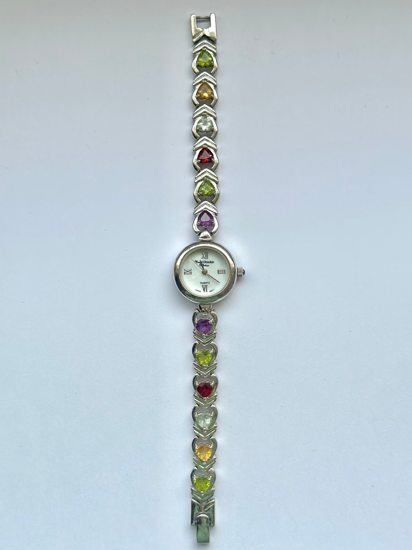 925 Silver Heart Gemstone Watch