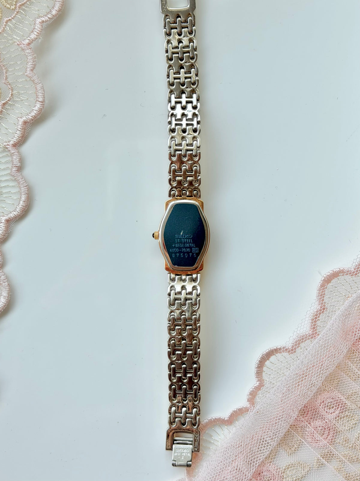 Rare Seiko Blue Dial Two Tone Watch