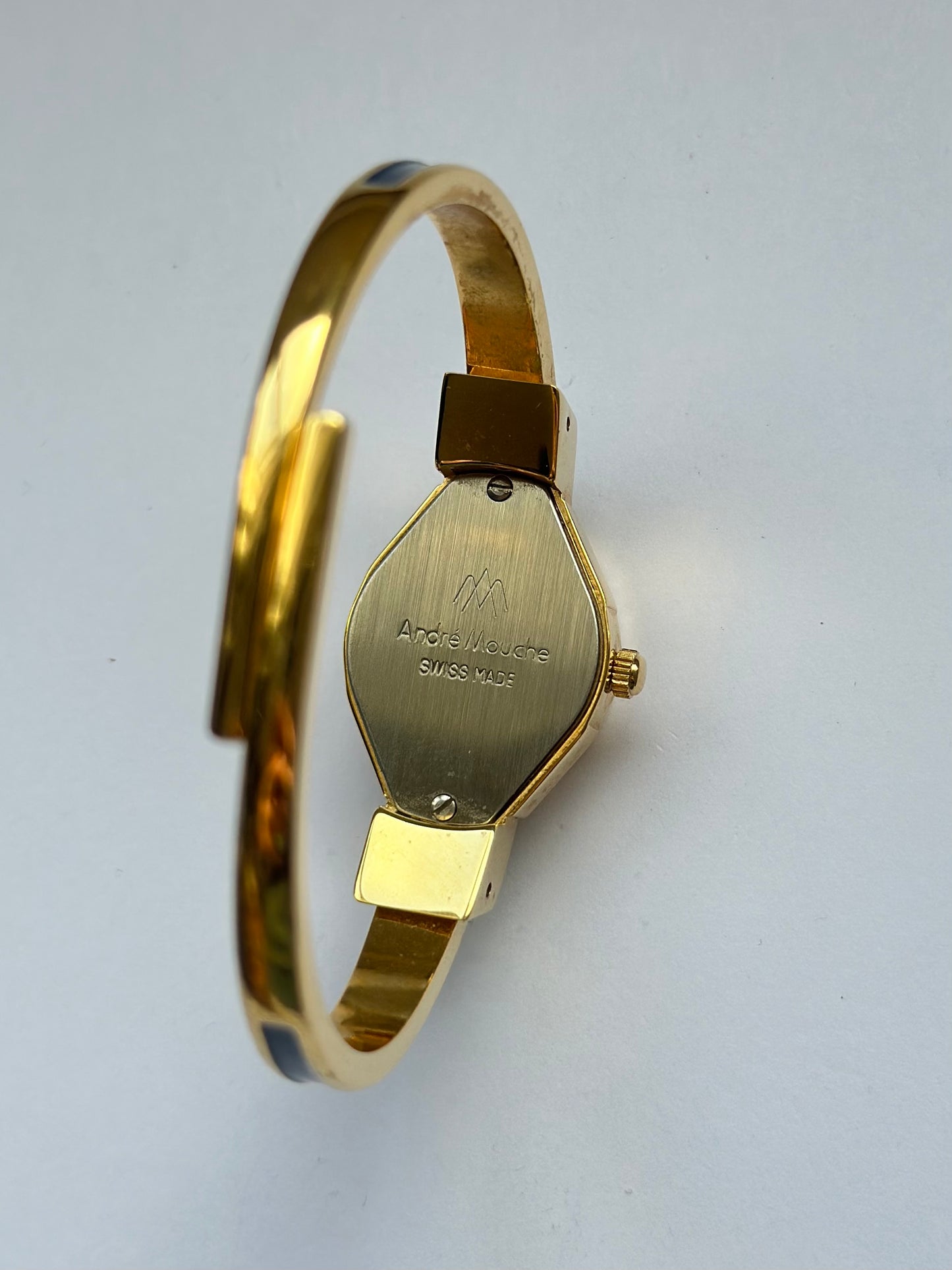 Gold Enamel Flower Peakaboo Watch