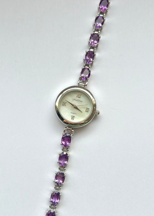 925 Silver Amethyst Watch