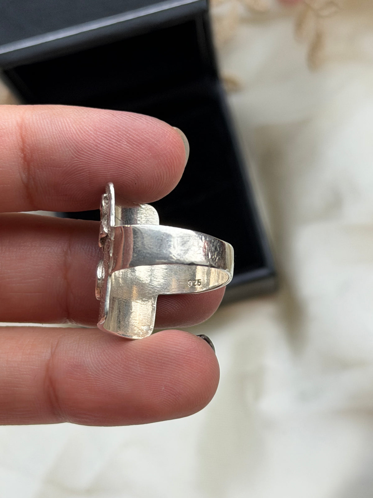 Swirl Star Sterling Silver Ring
