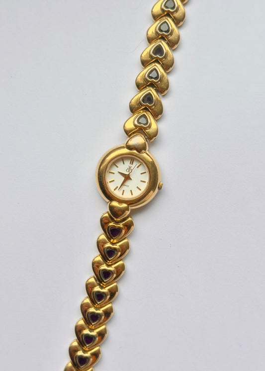 Real Amethyst Heart Gold Watch