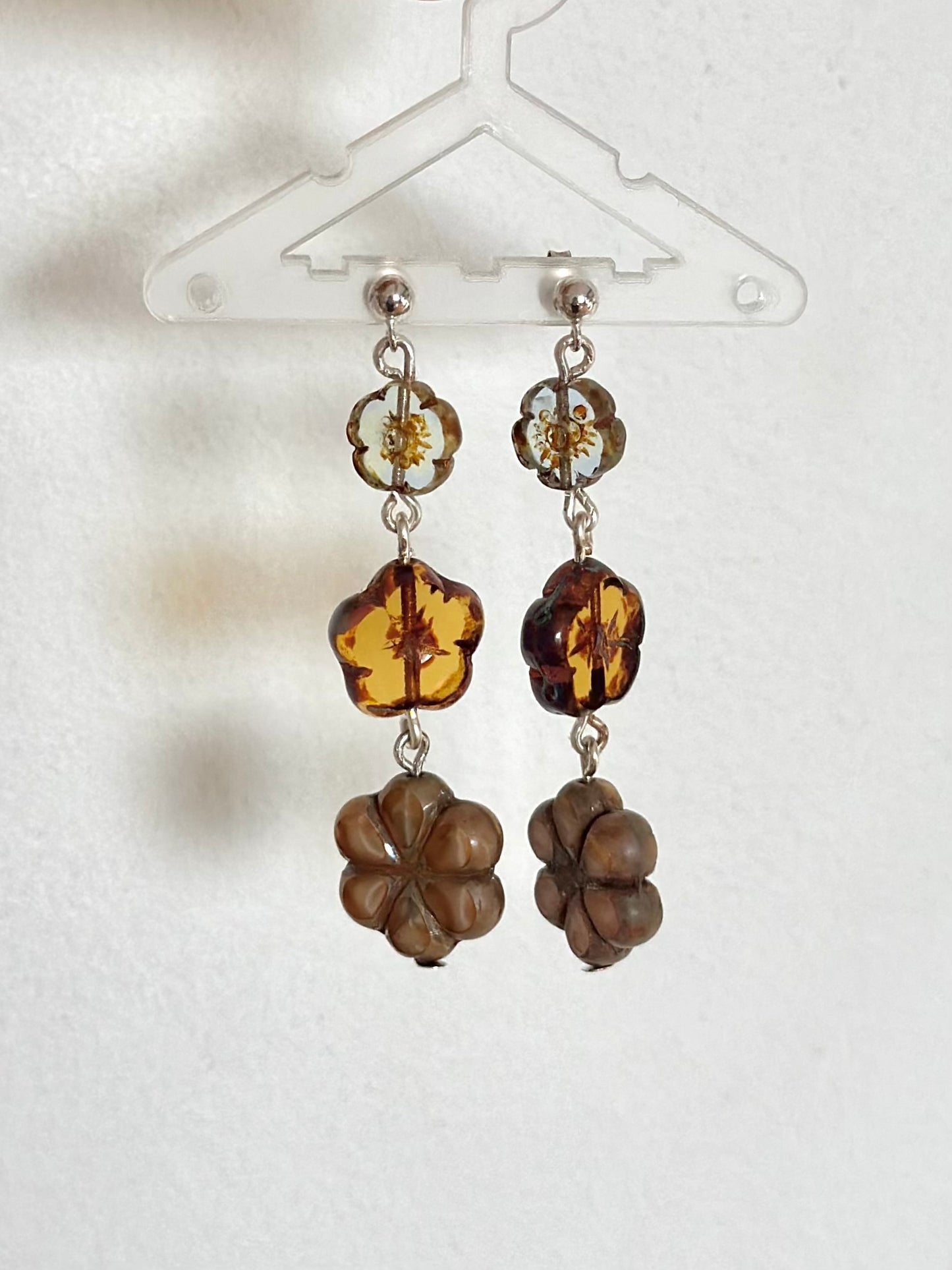 Handmade 925 Silver Flower Earrings