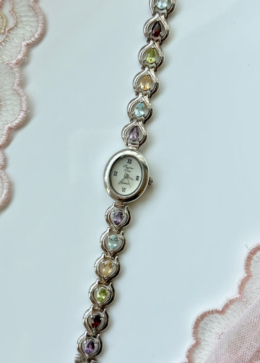 Sterling Silver Real Gem Watch