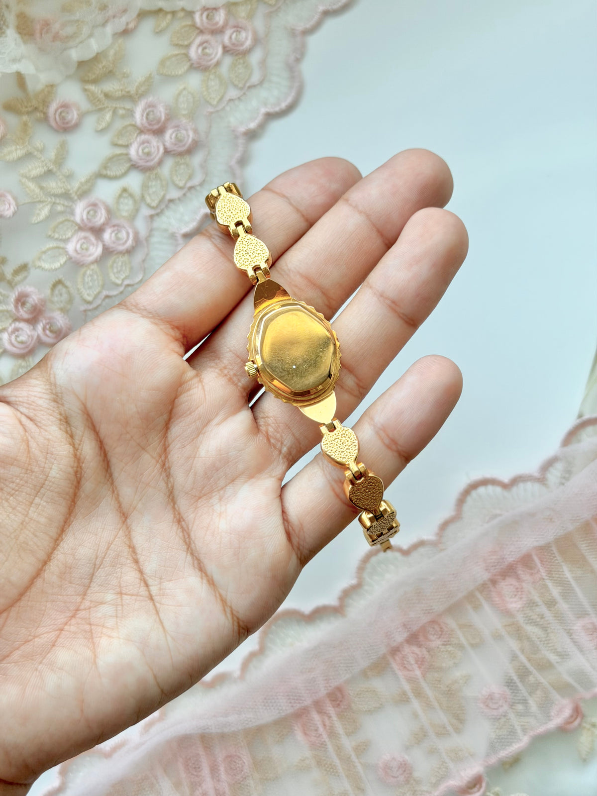 Gold Pink Hearts Watch
