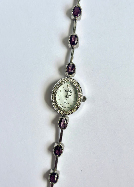 Dainty Purple Silver Watch
