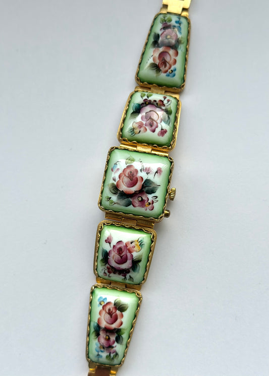 Floral Enamel Watch