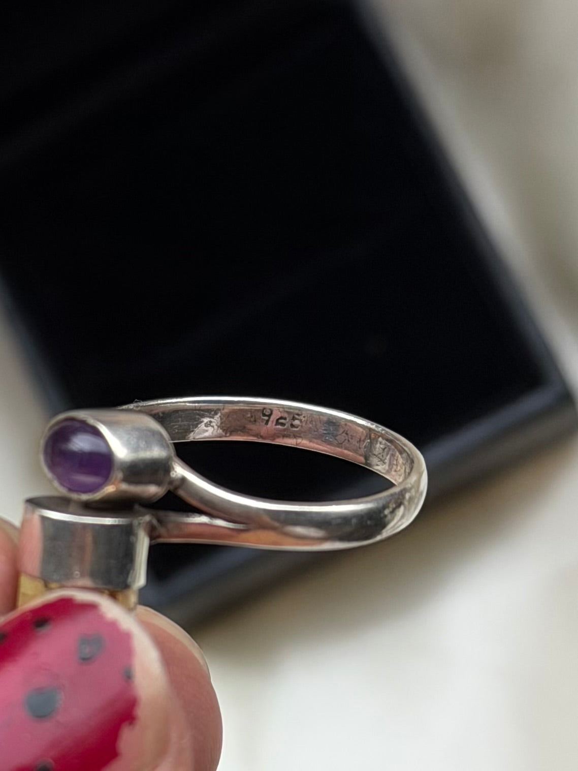 Amethyst & lemon quartz Sterling Silver Ring