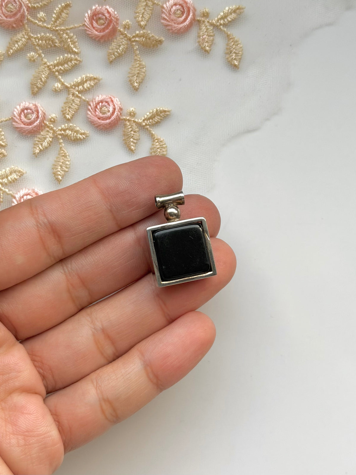 Onyx Square Sterling Pendant