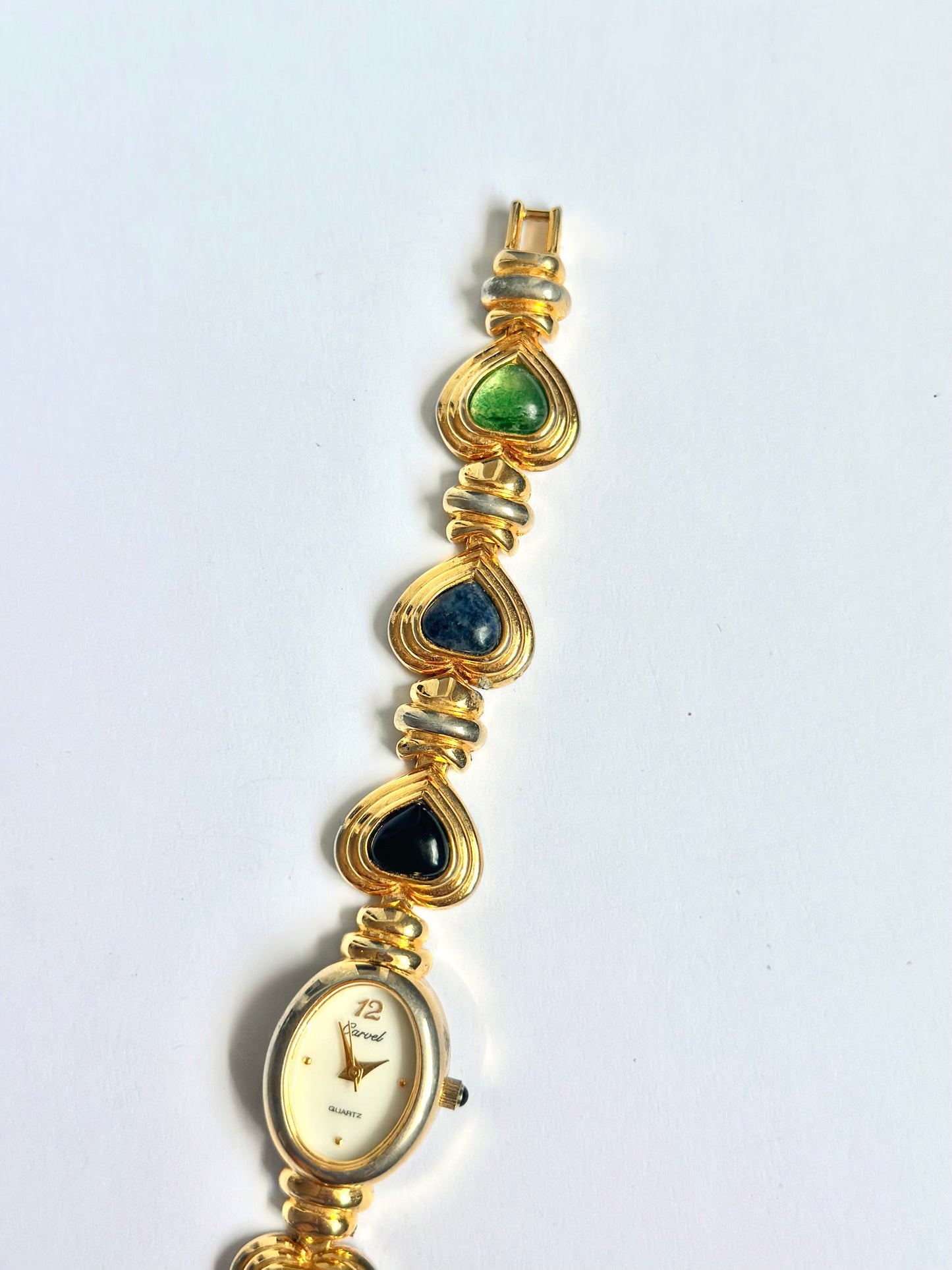 Gold Multi Colour Heart Watch