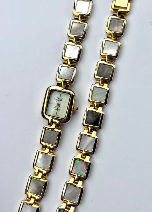 Iridescent Watch and Bracelet Gold