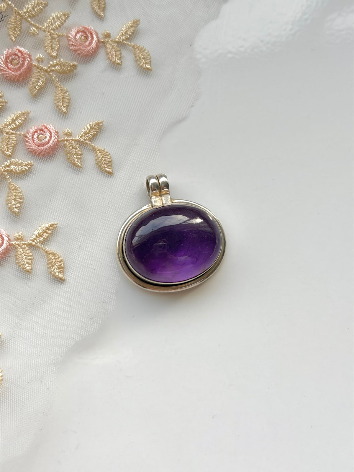 Big Amethyst Oval Pendant