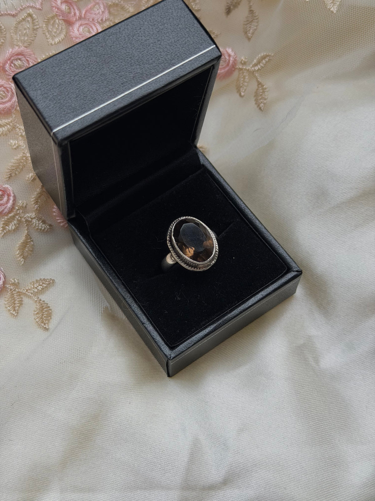 Brown Quartz Sterling Silver Ring