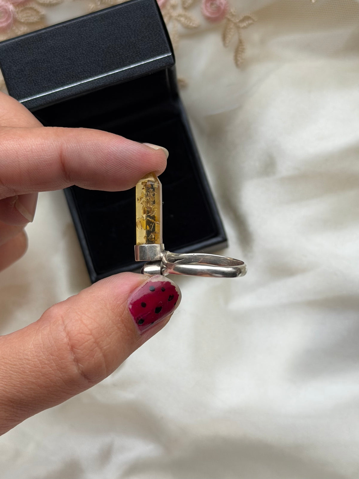 Amethyst & lemon quartz Sterling Silver Ring