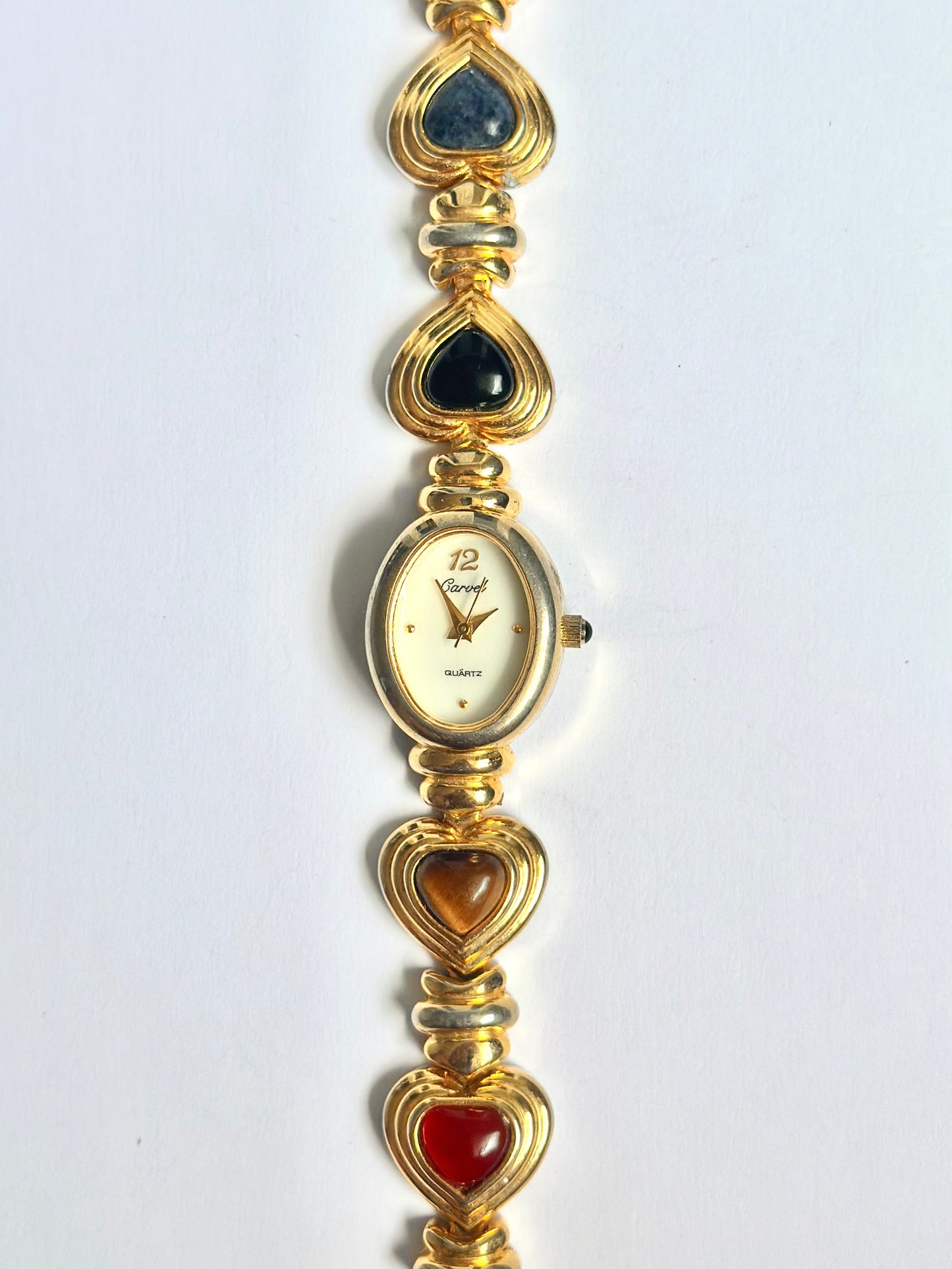 Gold Multi Colour Heart Watch