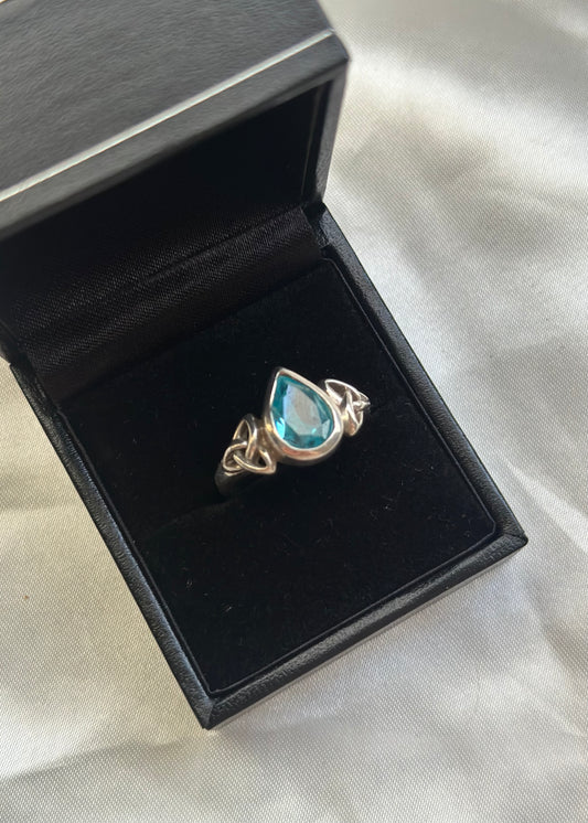 Sterling Silver Blue Stone Ring