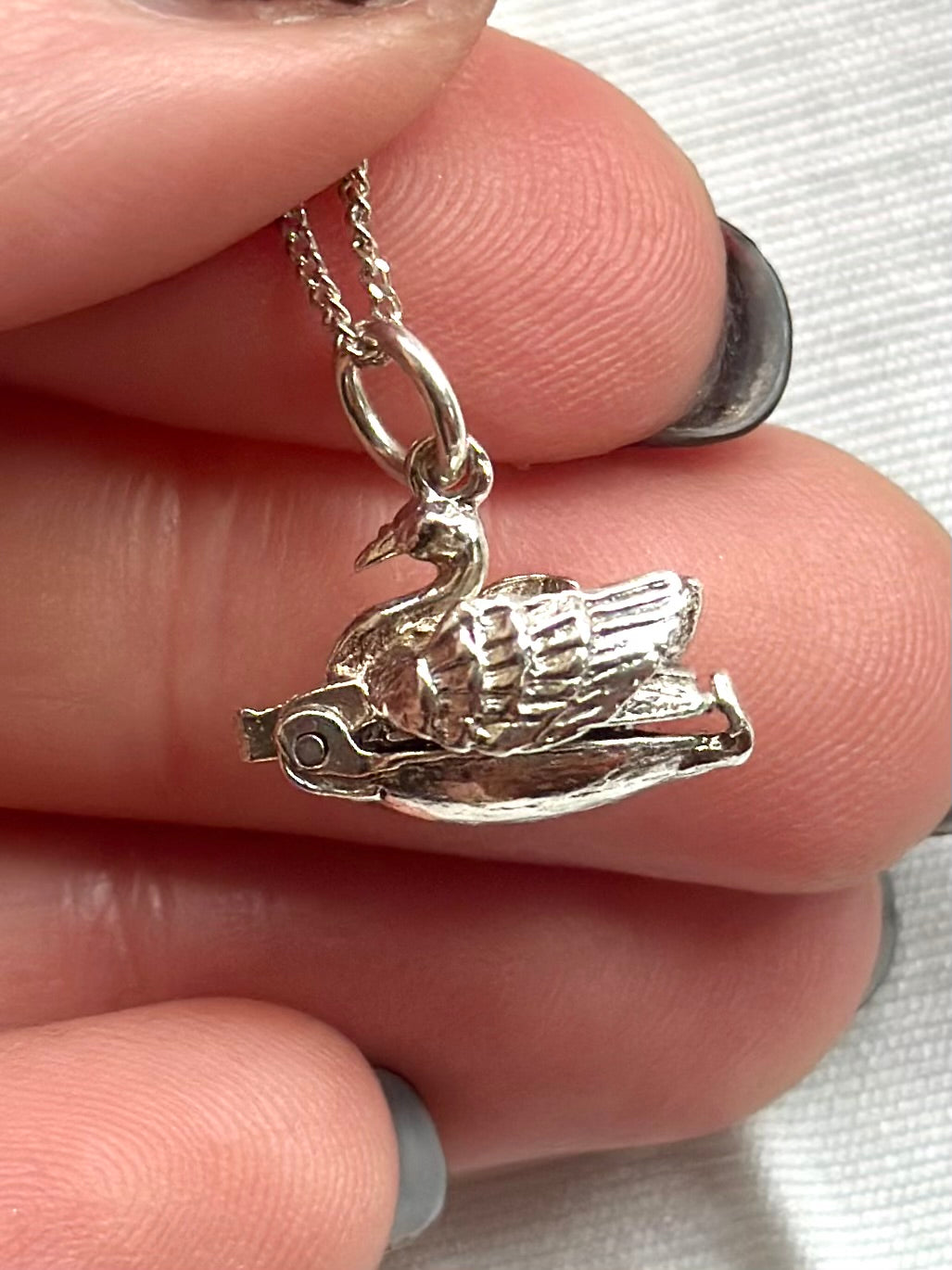 Sterling Silver Swan Ballerina Necklace