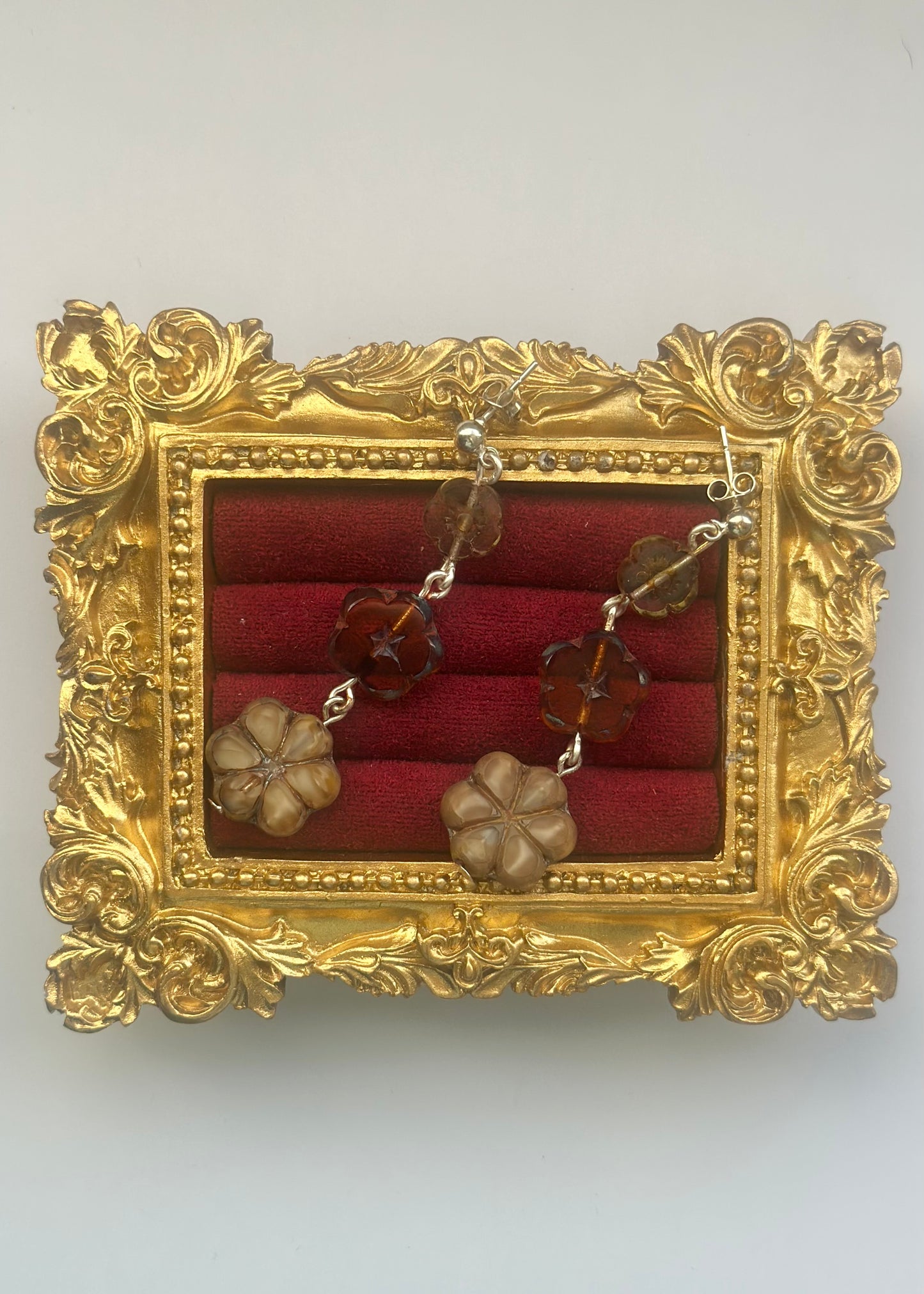 Handmade 925 Silver Flower Earrings