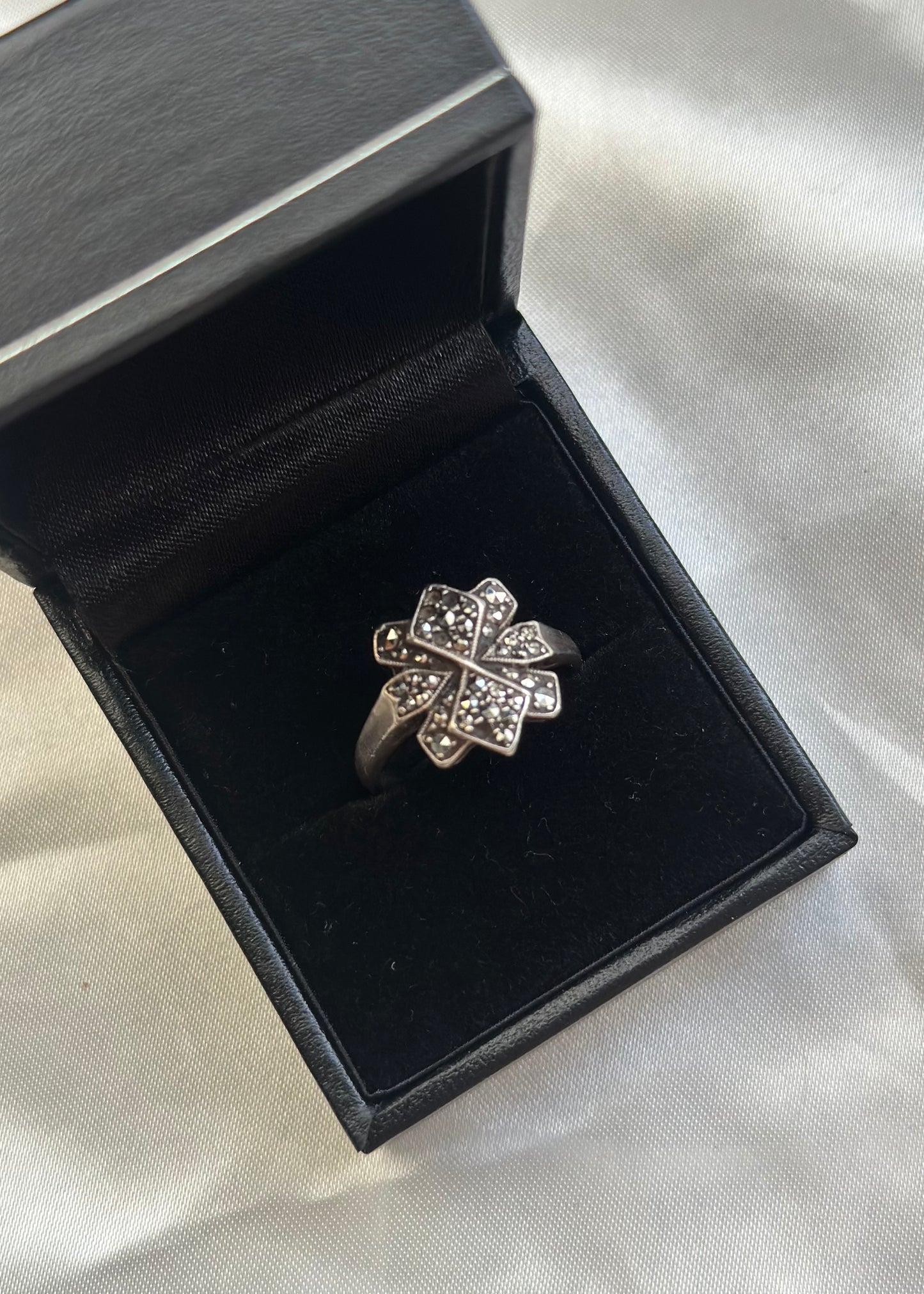 Sterling Silver Marcasite Stone Ring