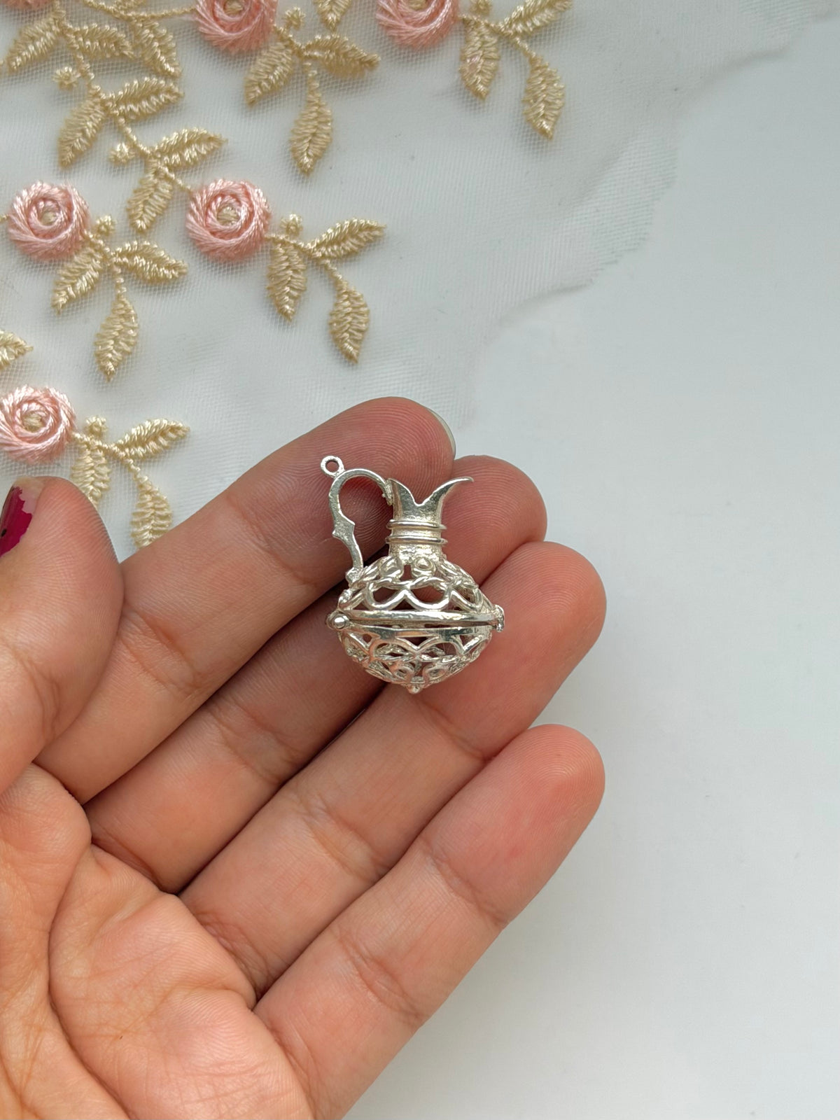 Open Jug Sterling Silver Charm