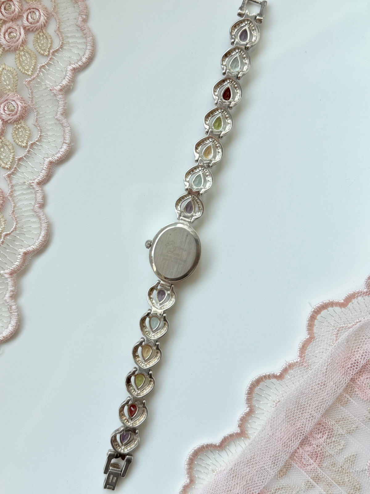 Sterling Silver Real Gem Watch