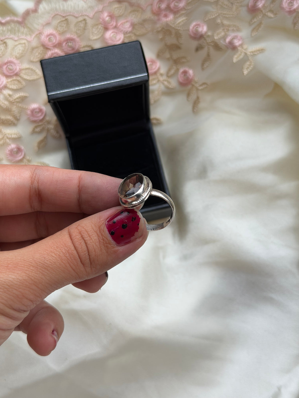 Brown Quartz Sterling Silver Ring