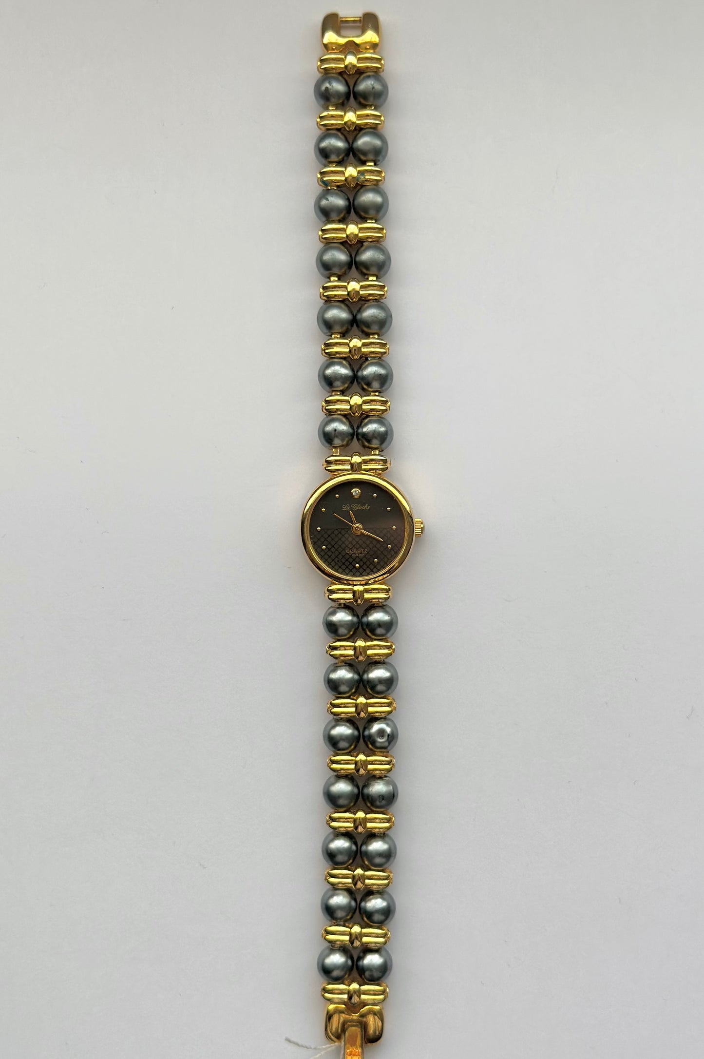 Black Faux Pearl Watch